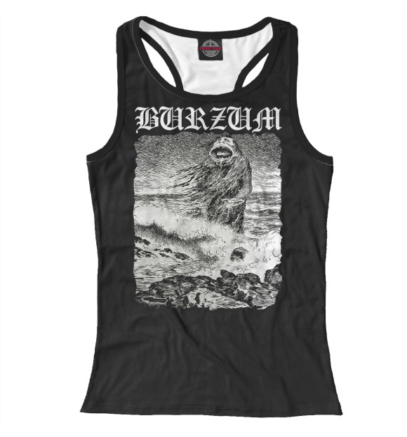 Женская майка-борцовка с притом Burzum цвета Белый Женская майка-борцовка с изображением Burzum цвета Белый