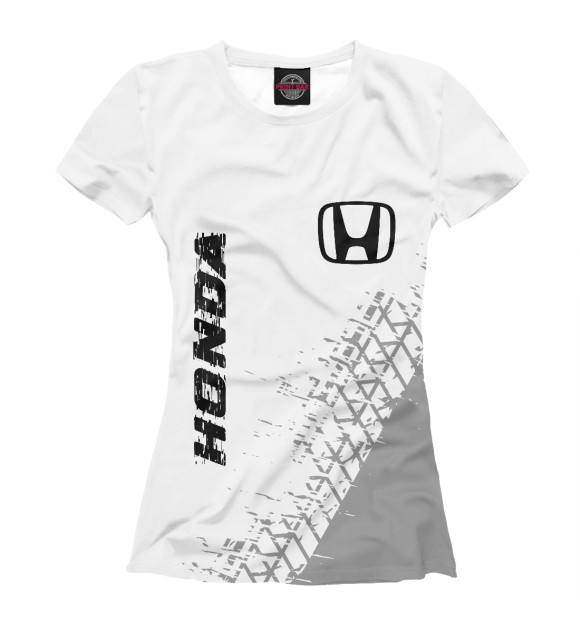 Женская футболка с изображением Honda Speed Tires Белый цвета Белый