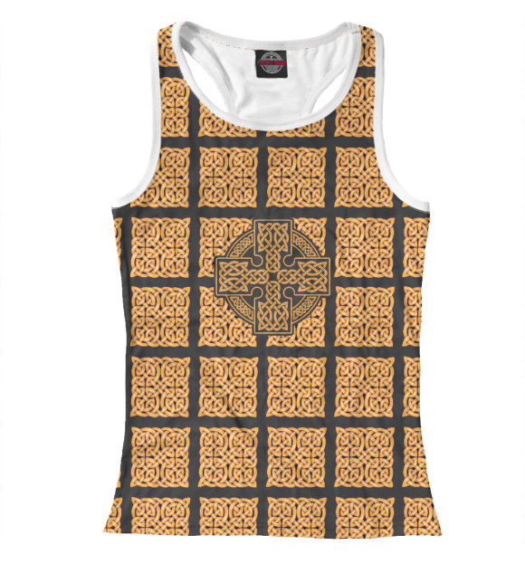 Женская майка-борцовка с изображением Славянские символы цвета Белый