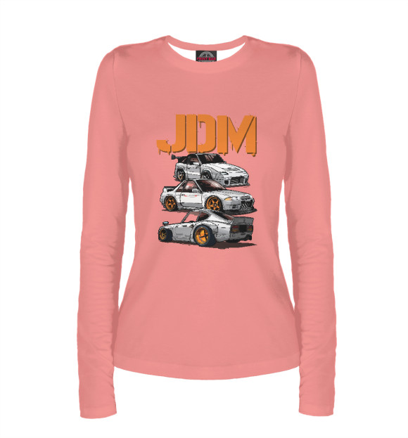 Женский лонгслив с изображением ICM JDM цвета Белый