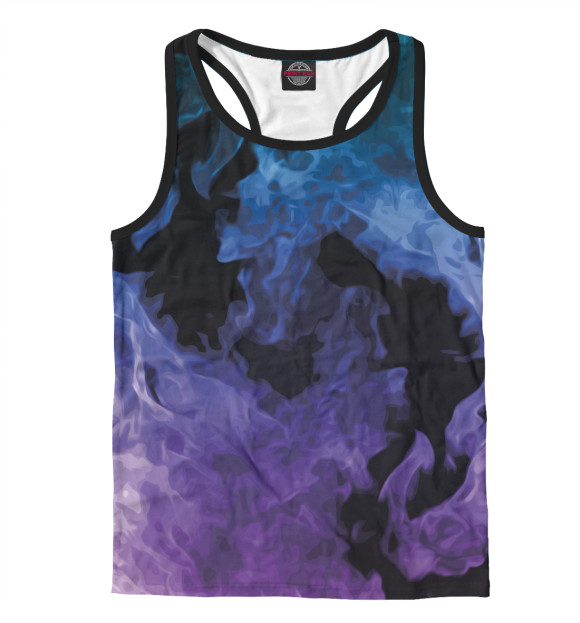 Мужская майка-борцовка с изображением Красивый огонь цвета Белый