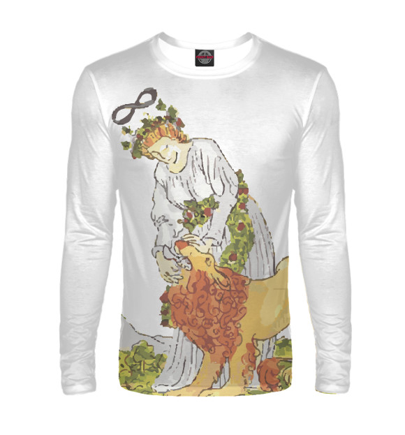 Мужской лонгслив с изображением Таро Уэйта - Сила цвета Белый