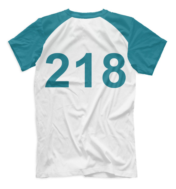 Мужская футболка с изображением 218 цвета Белый