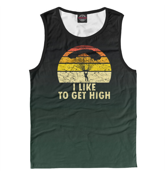 Мужская майка с изображением I Like To Get High цвета Белый