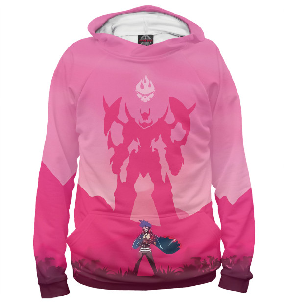 Женское худи с изображением Gurren Lagann цвета Белый