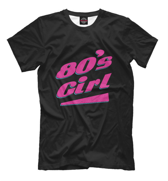 Мужская футболка с изображением 80s Girl цвета Белый