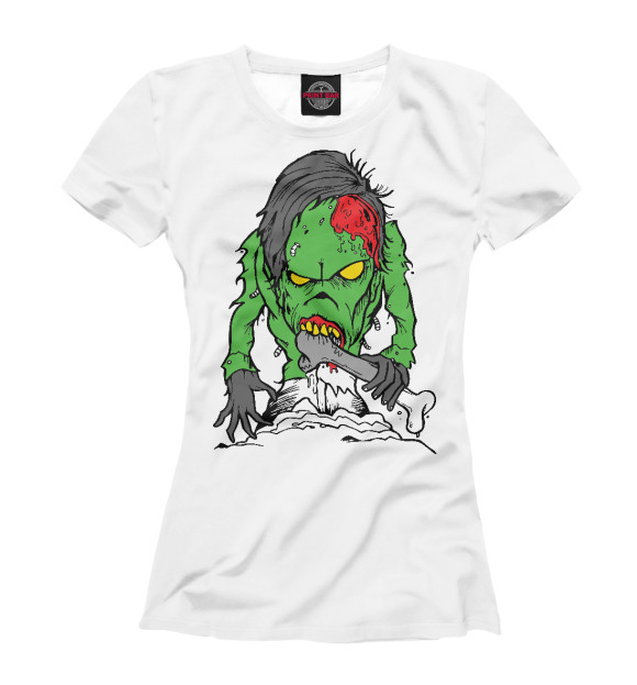 Женская футболка с изображением Ходячие мертвецы Зомби цвета Белый