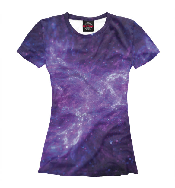Женская футболка с изображением Галактика (purple) цвета Белый