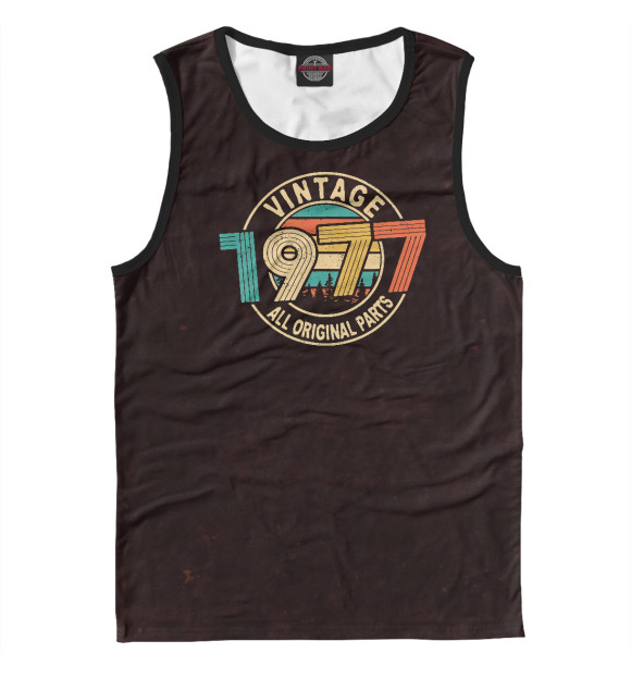 Мужская майка с изображением Vintage 1977 цвета Белый