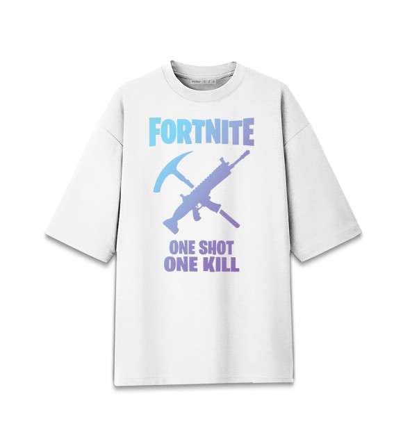 Мужская футболка оверсайз с притом Fortnite цвета Белый Мужская футболка оверсайз с изображением Fortnite цвета Белый