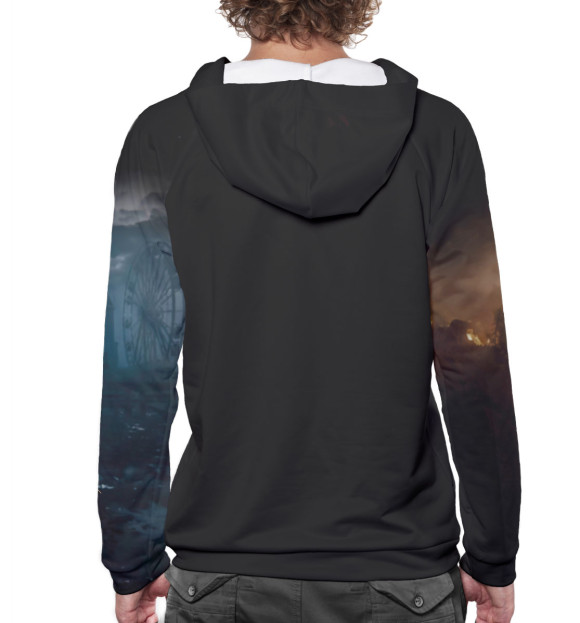 Мужское худи с изображением Элли, Эбби и Джоэл цвета Белый