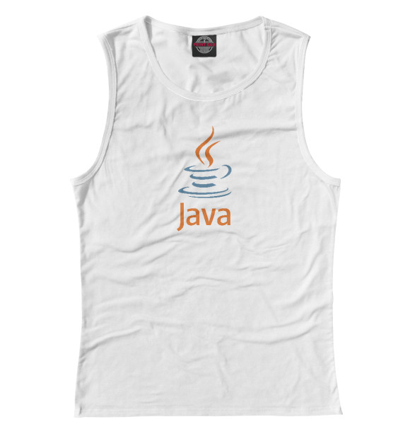 Женская майка с изображением Java Logo цвета Белый