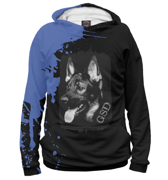 Мужское худи с изображением German Shepherd Dog - GSD цвета Белый
