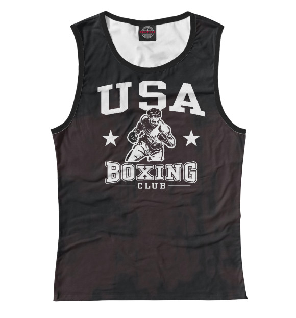 Женская майка с изображением USA Boxing цвета Белый