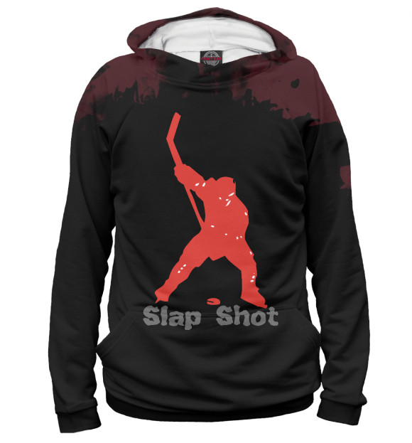 Женское худи с изображением Slap Shot цвета Белый