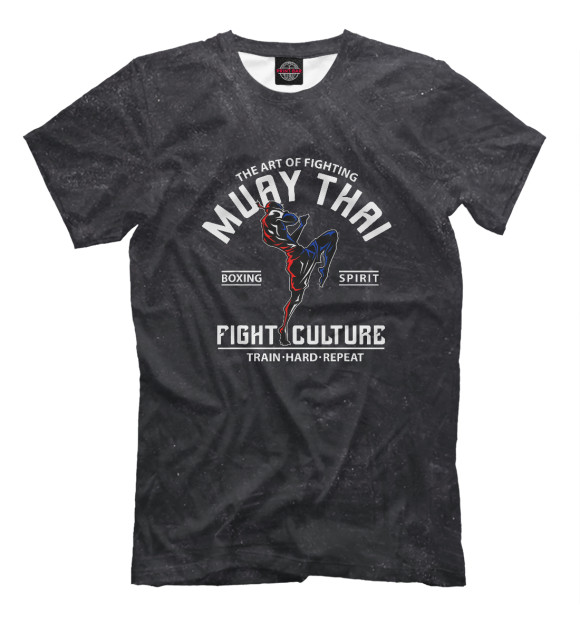 Мужская футболка с изображением Fighting Muay Thai цвета Белый