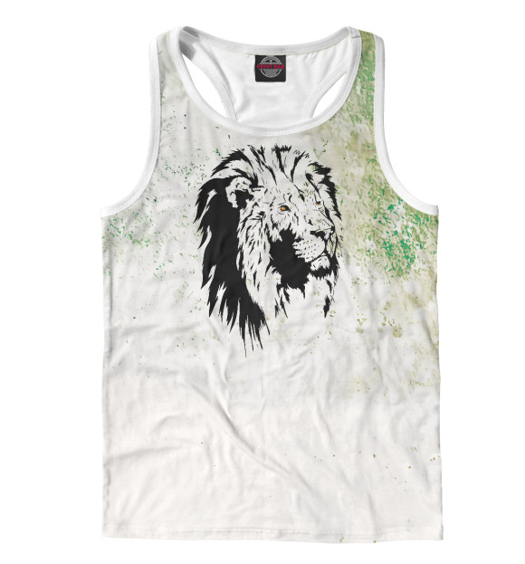 Мужская майка-борцовка с изображением Lion Girl Grandcat цвета Белый
