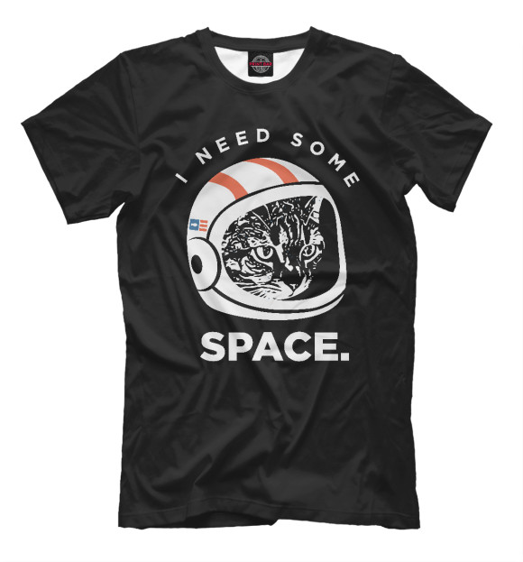 Мужская футболка с изображением Need Some Space цвета Белый