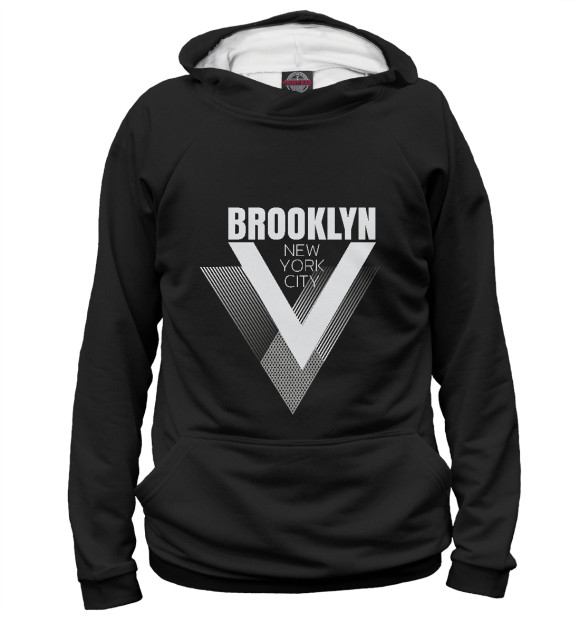 Мужское худи с изображением Brooklyn цвета Белый