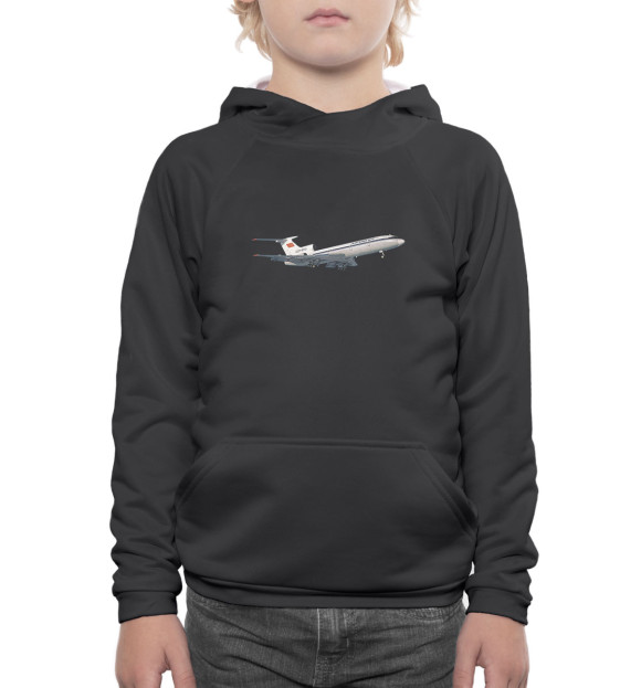 Худи для мальчика с изображением Ту-154 ССР цвета Белый