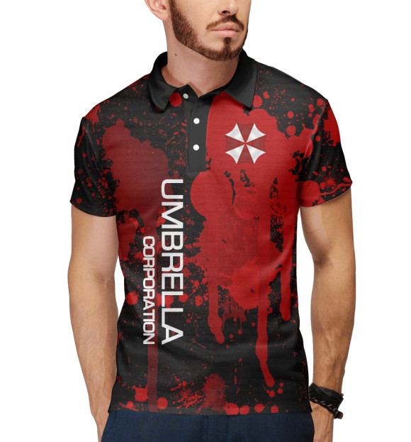 Мужское поло с изображением Umbrella Corp цвета Белый