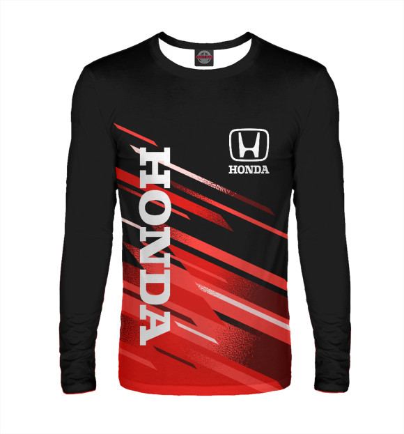 Мужской лонгслив с изображением HONDA цвета Белый