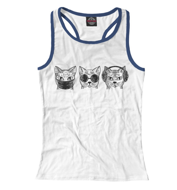 Женская майка-борцовка с изображением Не говорю Не вижу Не слышу цвета Белый