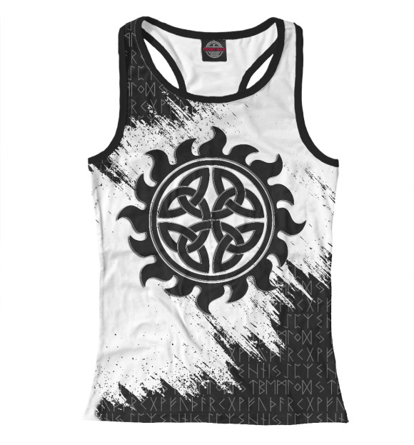 Женская майка-борцовка с изображением Оберег Громовик цвета Белый