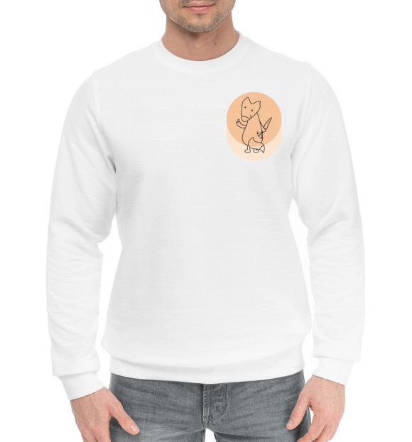 Мужской хлопковый свитшот с изображением Веган-лис цвета Белый