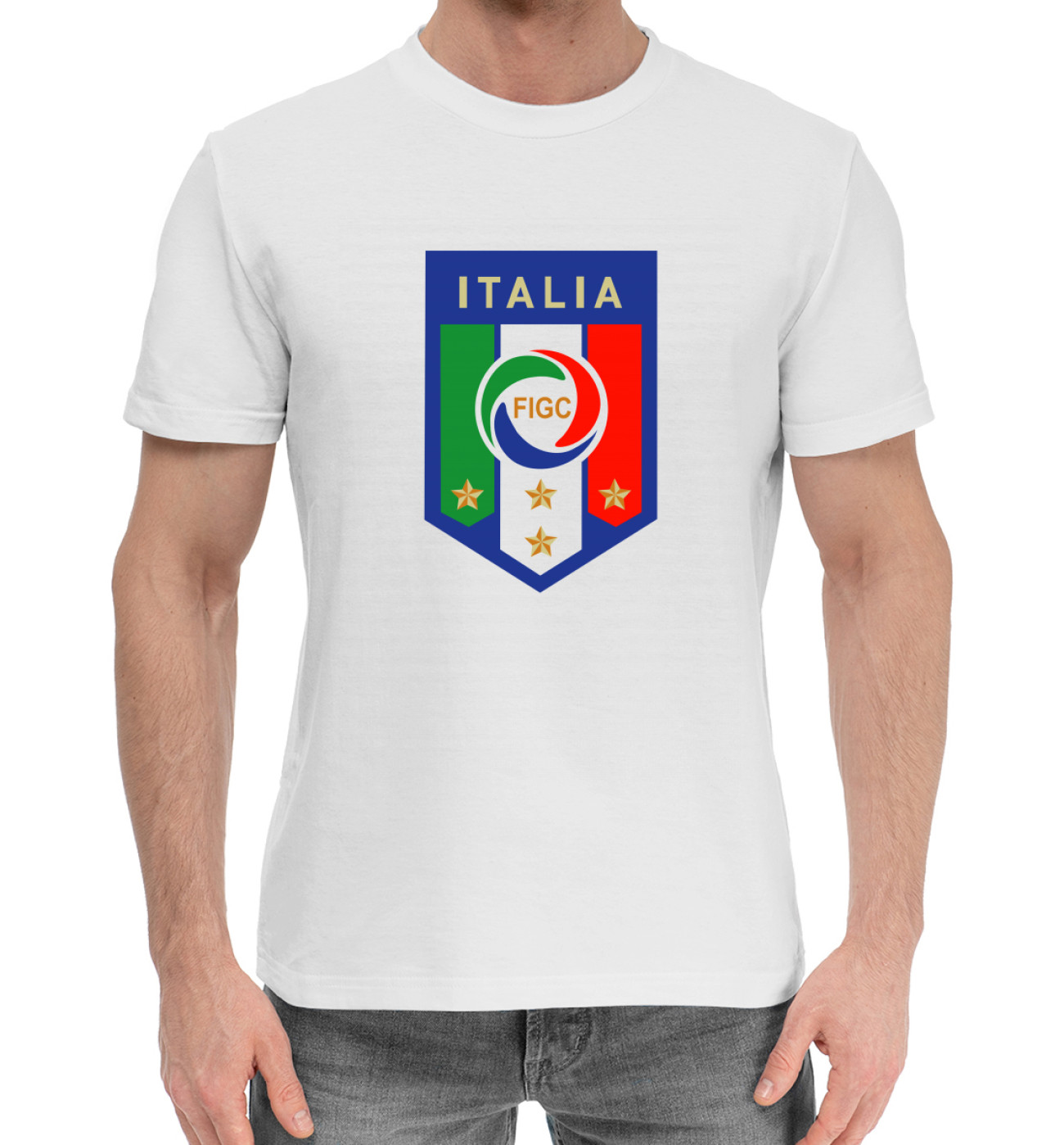 Мужская Хлопковая футболка Сборная Италии, артикул: SIT-256892-hfu-2
