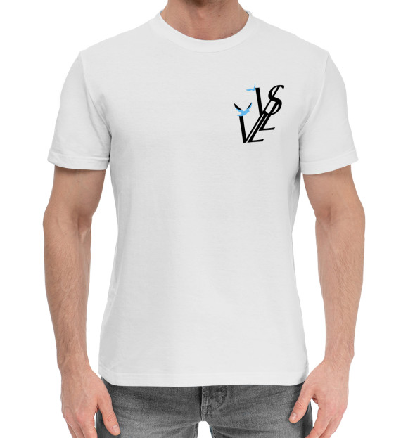 Мужская хлопковая футболка с изображением Репер - SODA LUV цвета Белый
