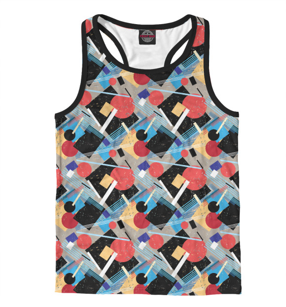 Мужская майка-борцовка с изображением Абстракция цвета Белый