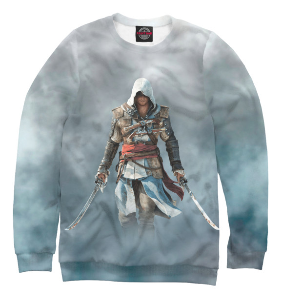 Мужской свитшот с изображением Assassin's Creed цвета Белый