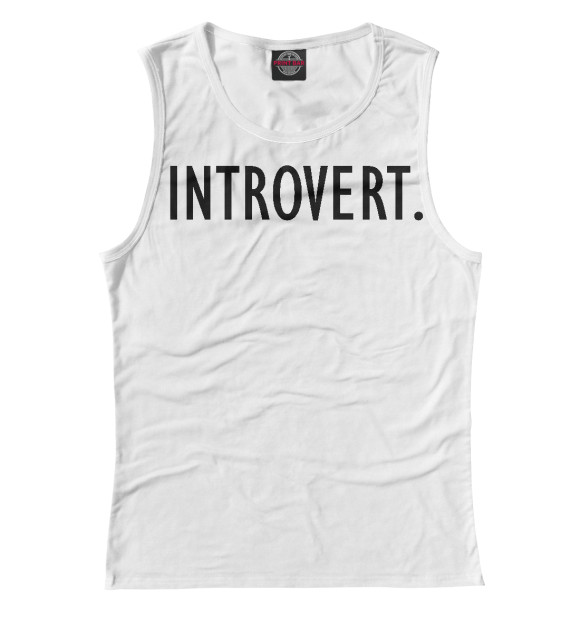 Майка для девочки с изображением Introvert. цвета Белый