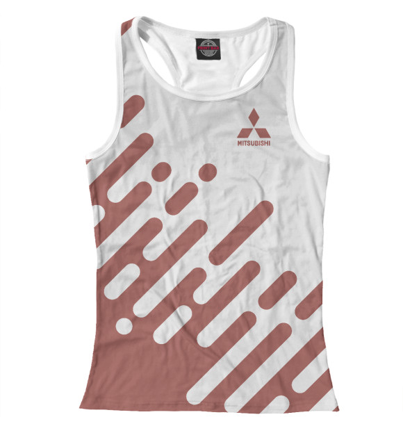 Женская майка-борцовка с изображением Mitsubishi цвета Белый