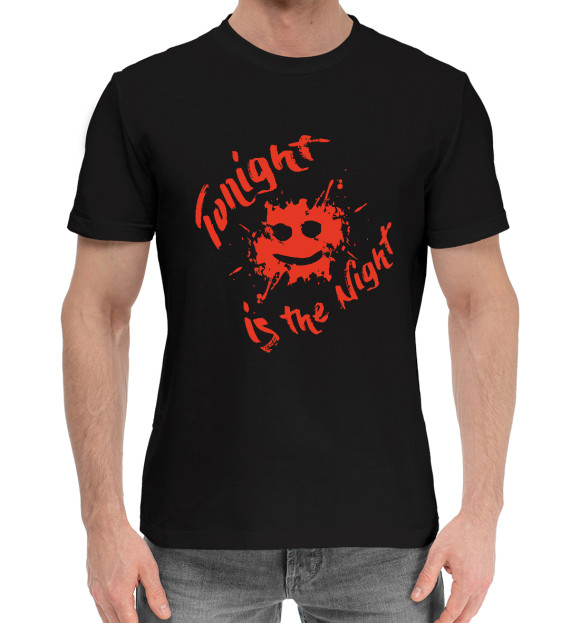 Мужская хлопковая футболка с изображением Та самая ночь цвета Черный