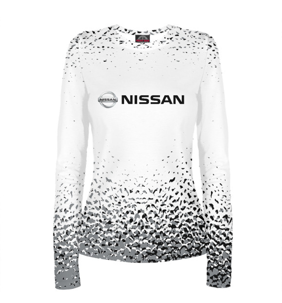 Женский лонгслив с изображением Nissan цвета Белый