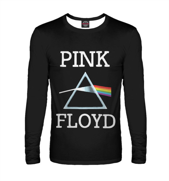 Мужской лонгслив с изображением Pink Floyd радуга цвета Белый