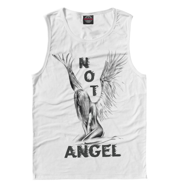 Мужская майка с изображением NOT ANGEL цвета Белый
