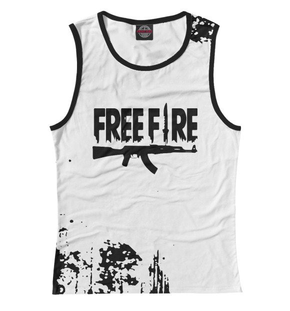 Майка для девочки с изображением Garena Free Fire цвета Белый