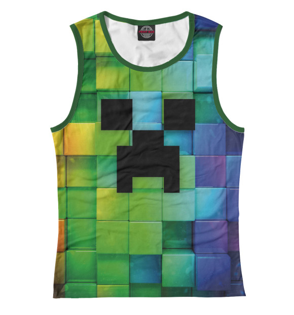 Майка для девочки с изображением МАЙНКРАФТ MINECRAFT цвета Белый