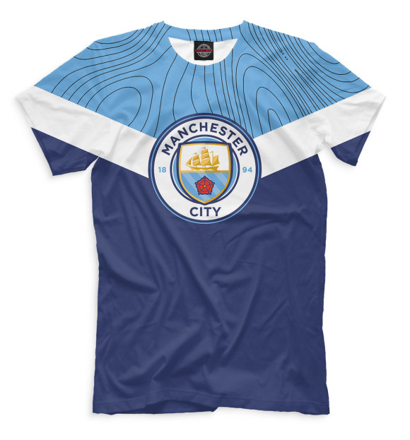 Мужская футболка с изображением Manchester City цвета Белый