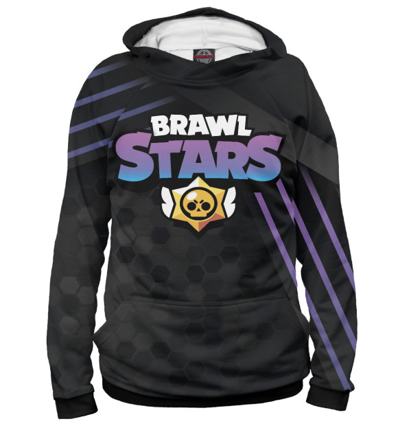 Мужское худи с изображением Brawl Stars цвета Белый