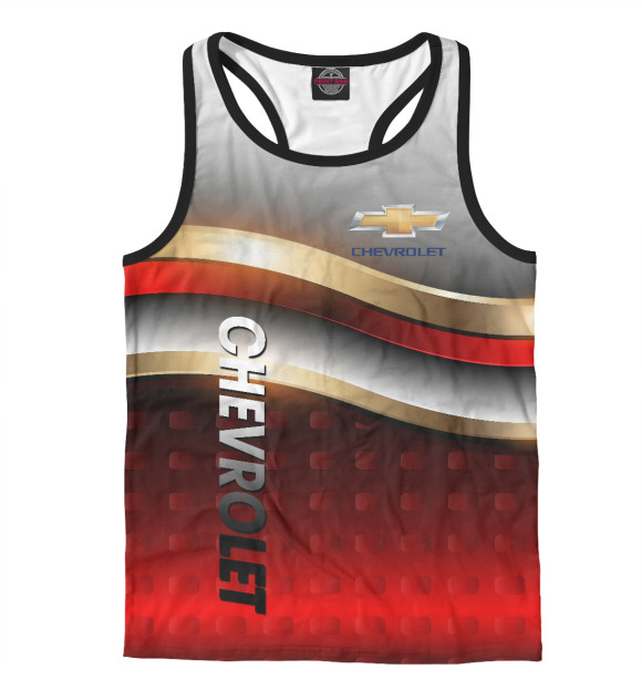 Мужская майка-борцовка с изображением Chevrolet / Шевроле цвета Белый