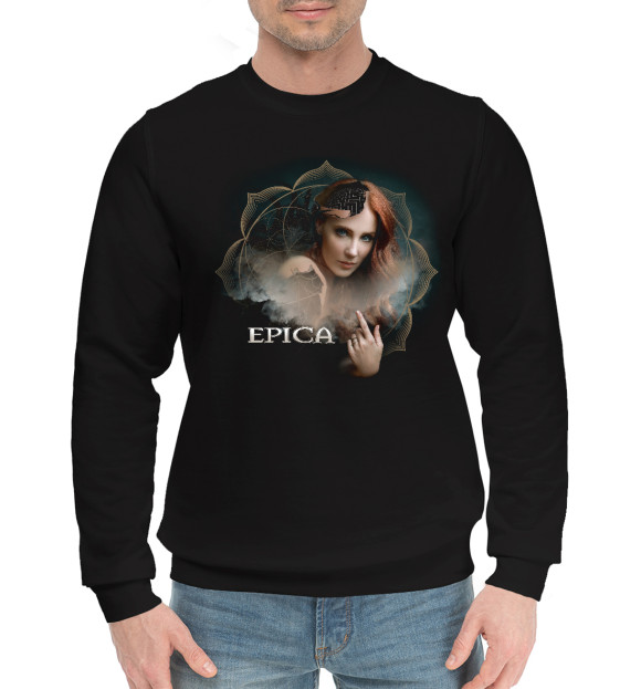 Мужской хлопковый свитшот с изображением Epica цвета Черный