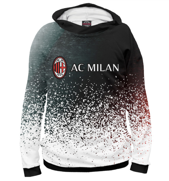 Худи для девочки с изображением AC Milan / Милан цвета Белый