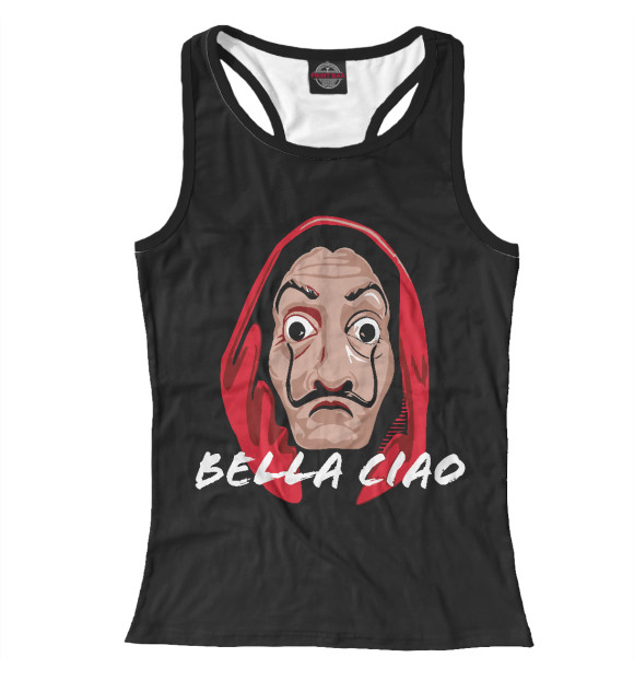 Женская майка-борцовка с изображением Бумажный Дом цвета Белый