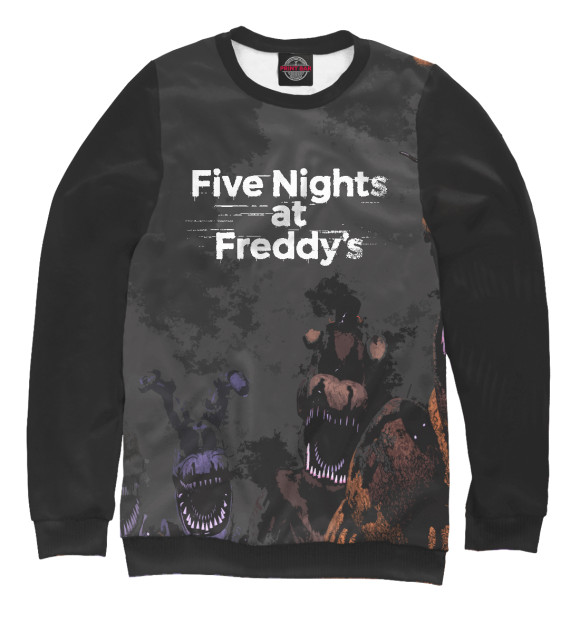 Свитшот для девочек с изображением Five Nights at Freddy’s цвета Белый