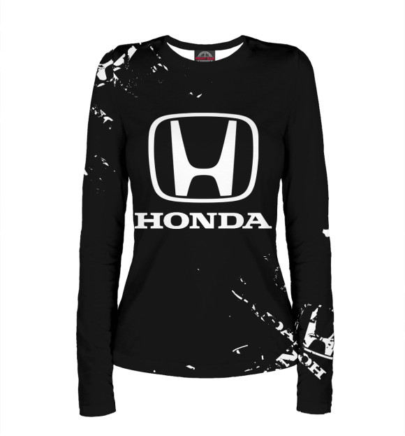 Женский лонгслив с изображением Honda цвета Белый