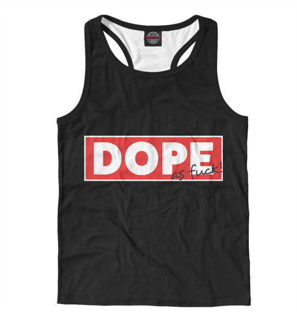 Мужская майка-борцовка с изображением Dope цвета Белый